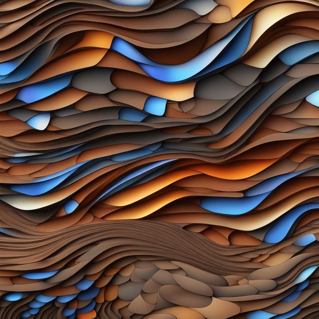 Textured Surfaces: Abstract Fractal Design with 3D Shading