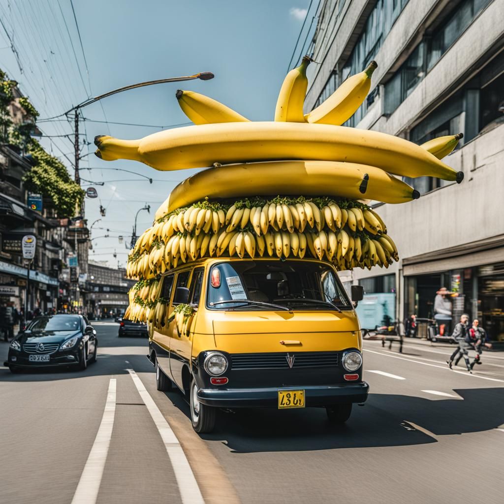 Banana Car Mobile: Whimsical AI Art