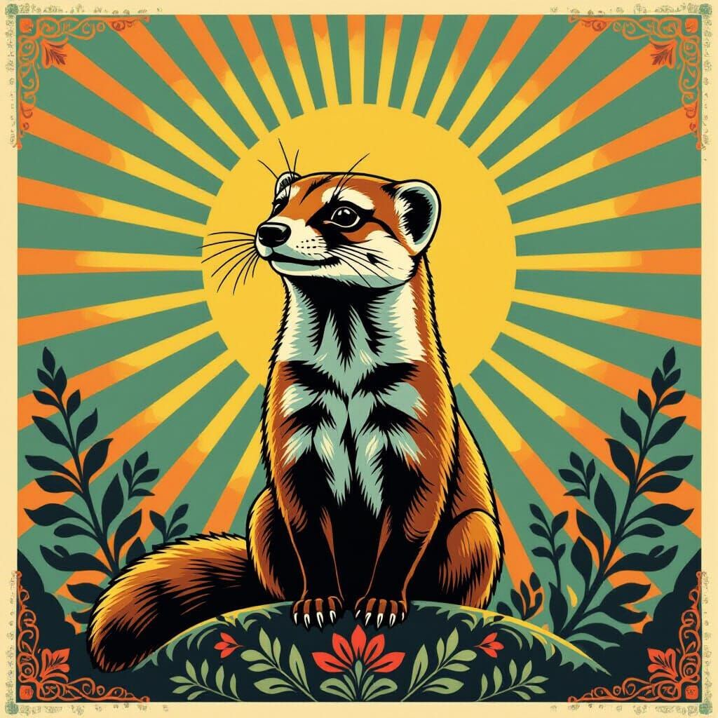 Merry Mongoose in Sunshine Rays, Wes Anderson Style