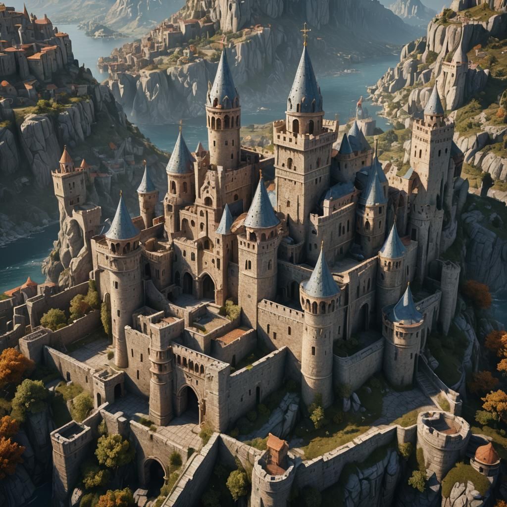 Detailed Byzantine Castle Concept Art