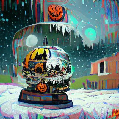 Festive Halloween Snowglobe Scene