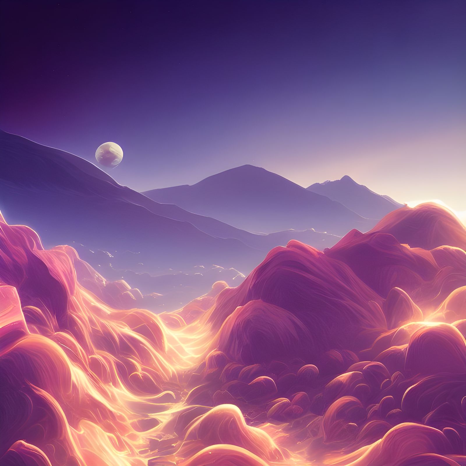 Beautiful Cosmic Landscape with Octane Render