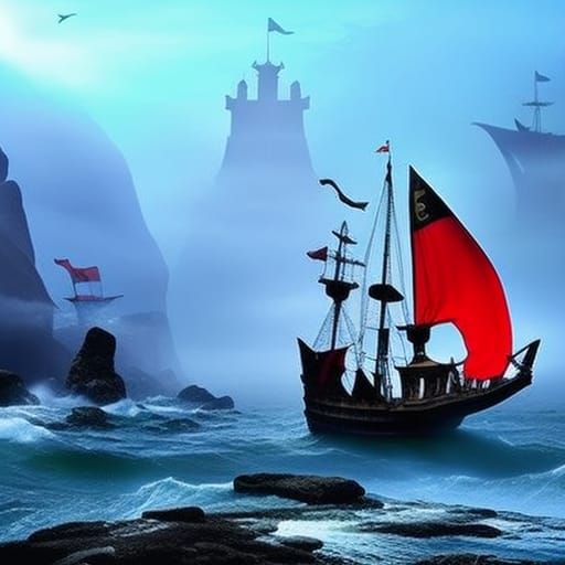 pirate crew find a desolate cove