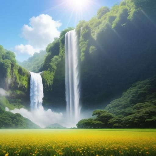 Heavenly Rainforest Field With Divine Sunshine