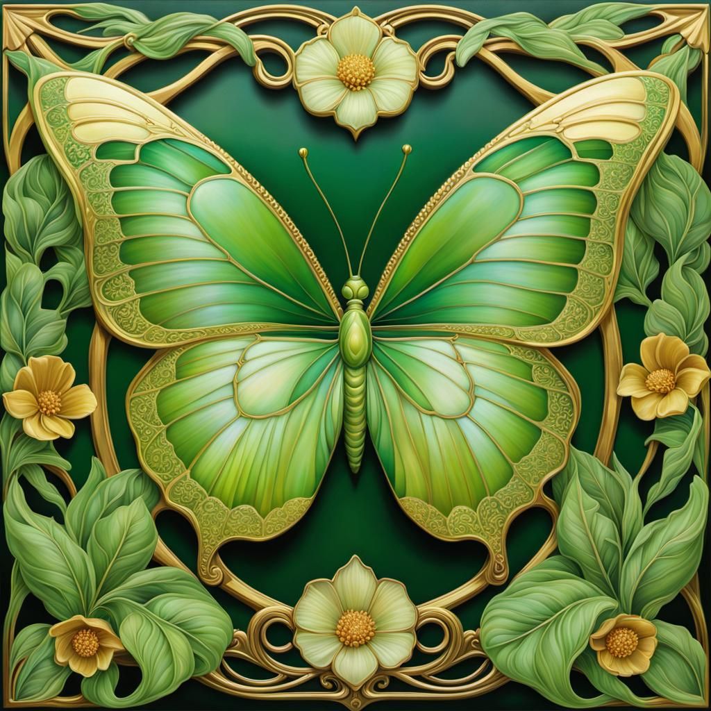 Art nouveau butterfly