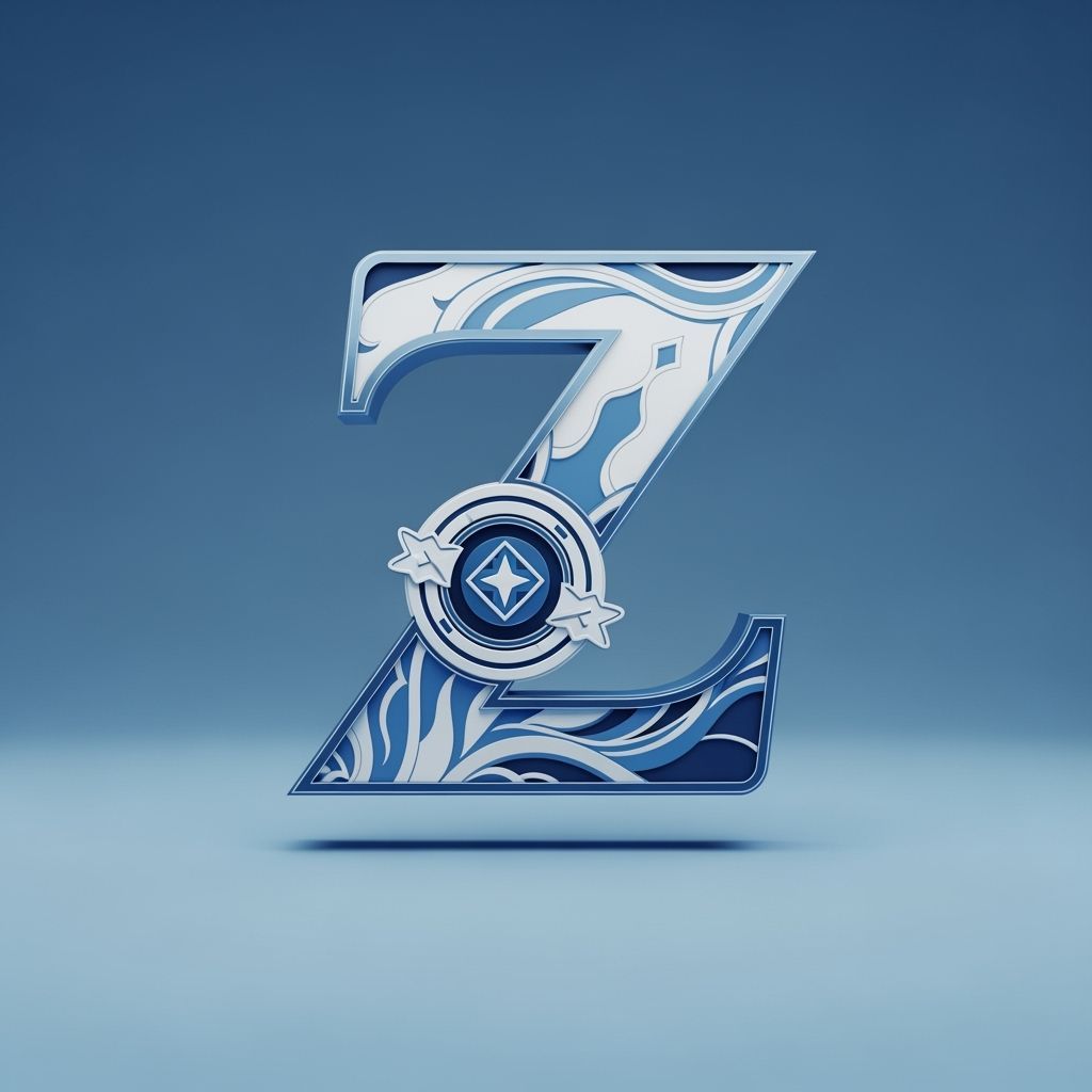 Elegant Letter Z Logo in Digital Art Style