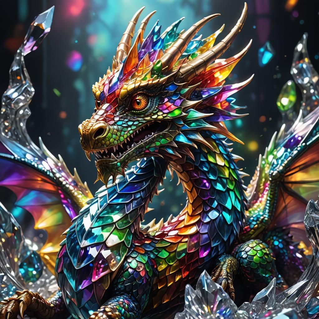 Rainbow Crystal Glass Dragon Concept Art