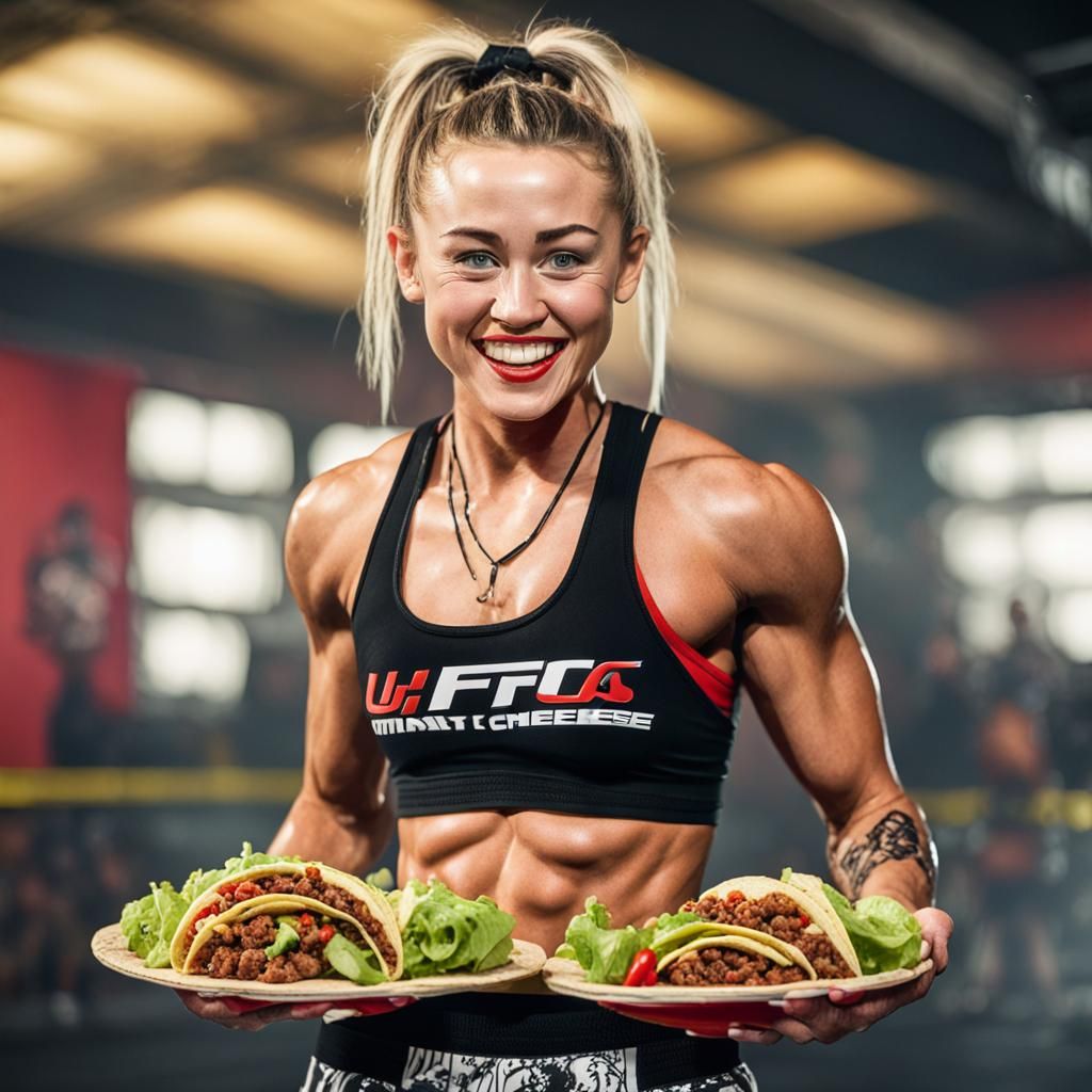 Miley Cyrus Clone Celebrates Taco Victory in UFC Octagon