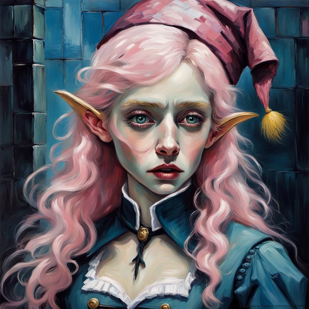 Elven Doctor in Gothic Victorian Impressionist Style