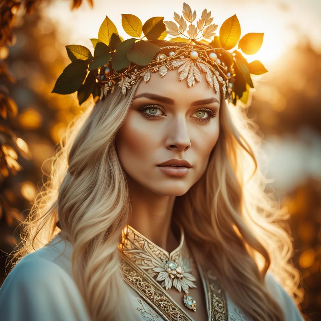 Angelic Russian Beauty in Slavic Attire