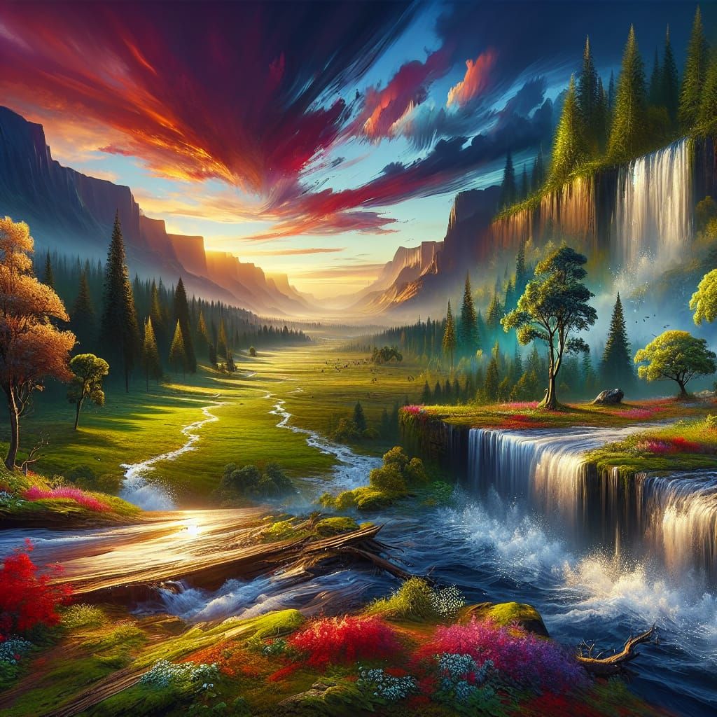 Hyperrealistic Panoramic Landscape Concept Art