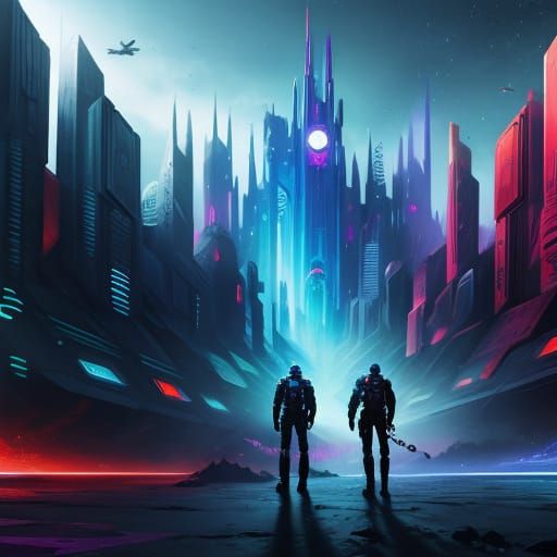 Vibrant Futuristic Cosmos