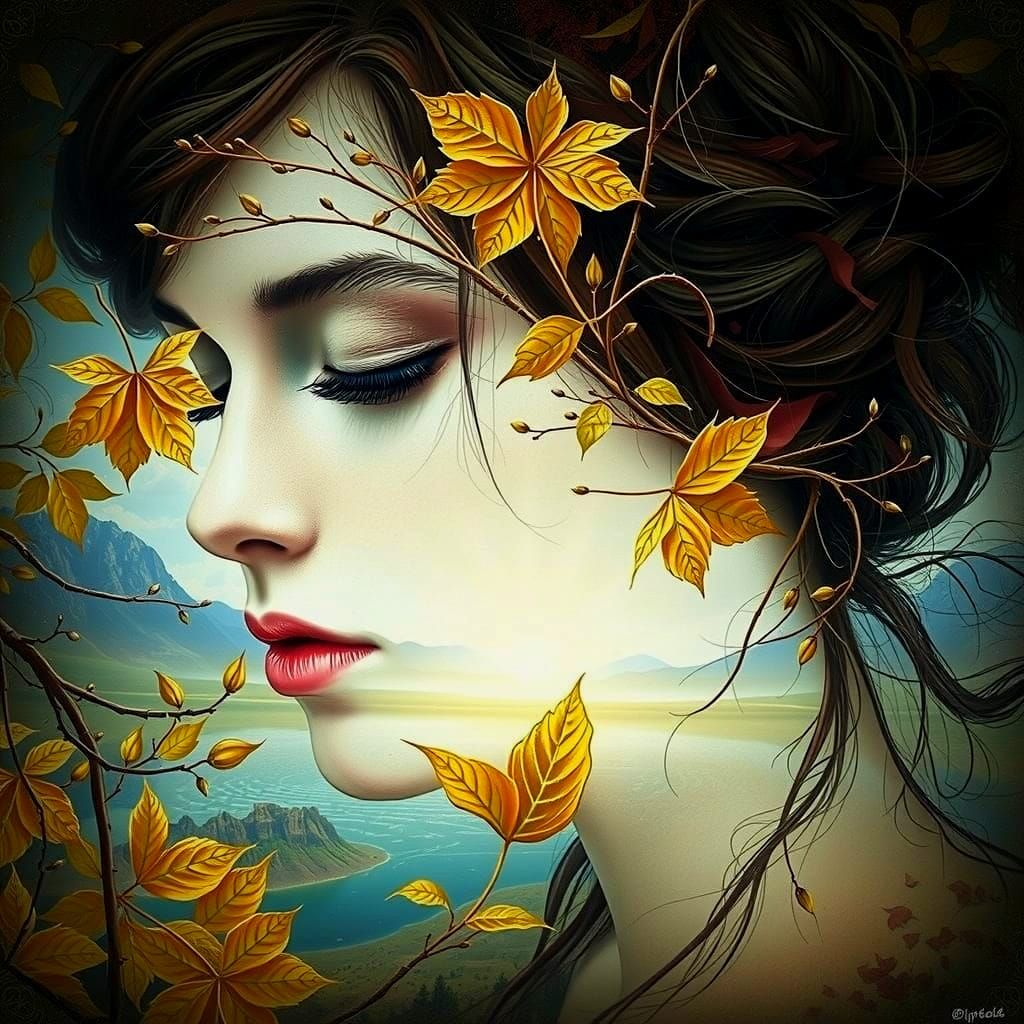 Ethereal Woman Blends Into a Natural Landscape