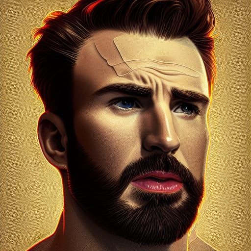 Detailed Portrait of Chris Evans in Splash Art Style