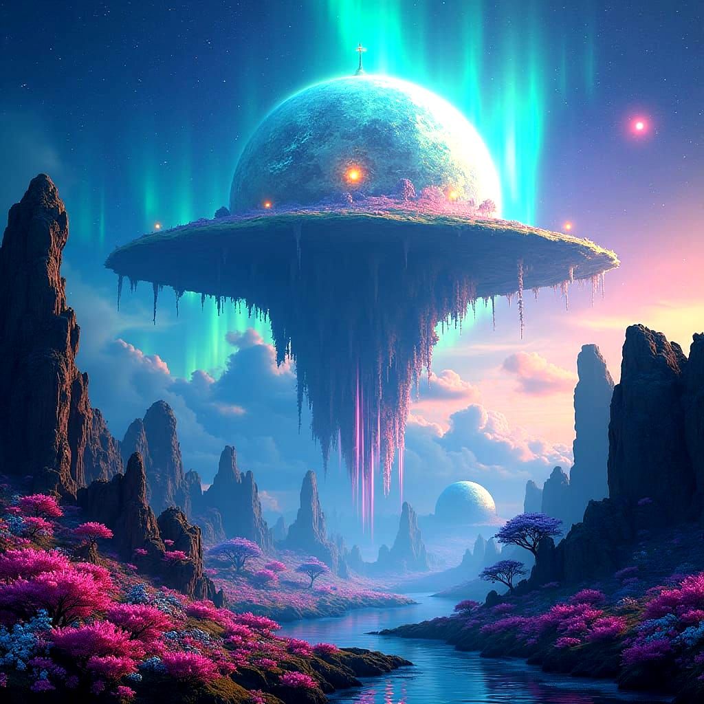 Detailed Space Planet Matte Painting in 8K