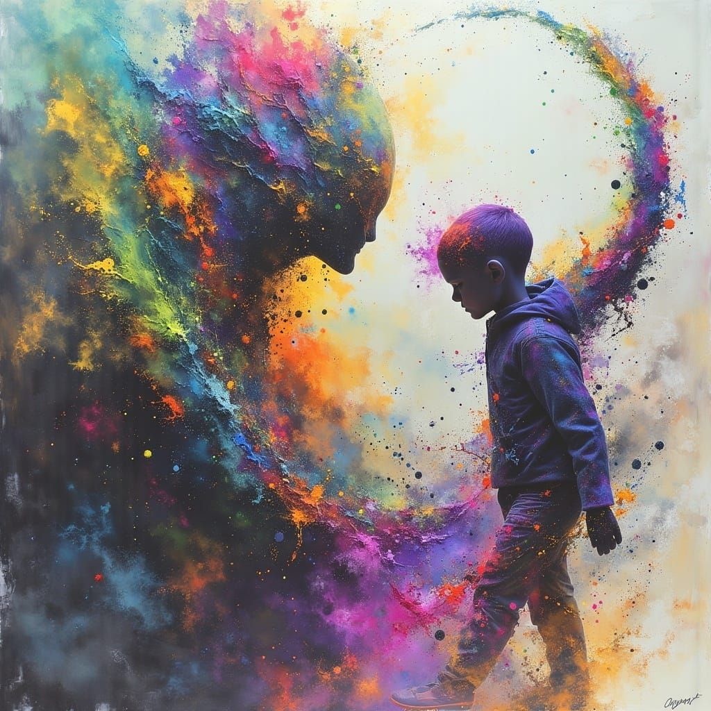 Abstract Widdershins: Dark Oil Painting Texture