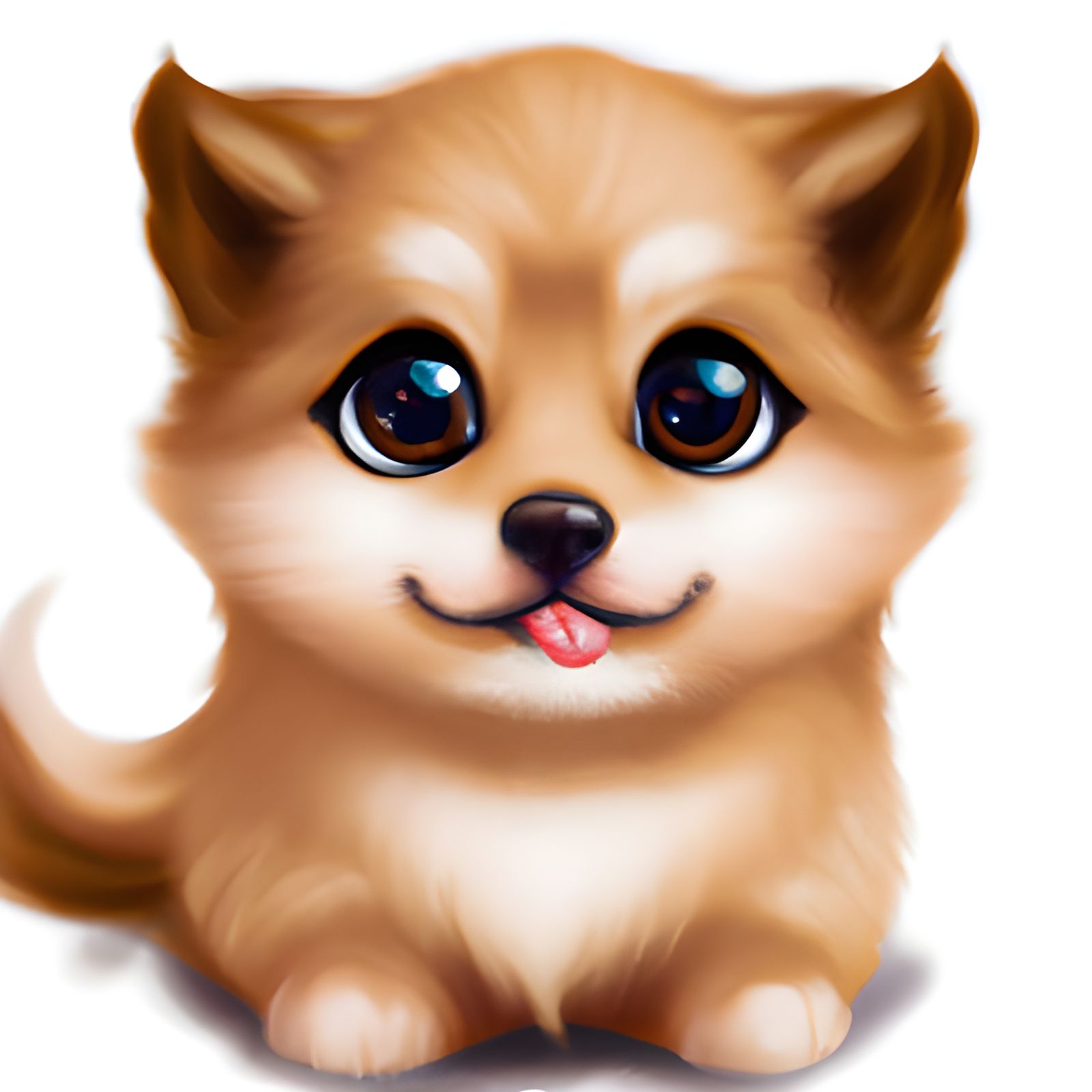 Adorable Kawaii Puppy in Cartoon Anime Style