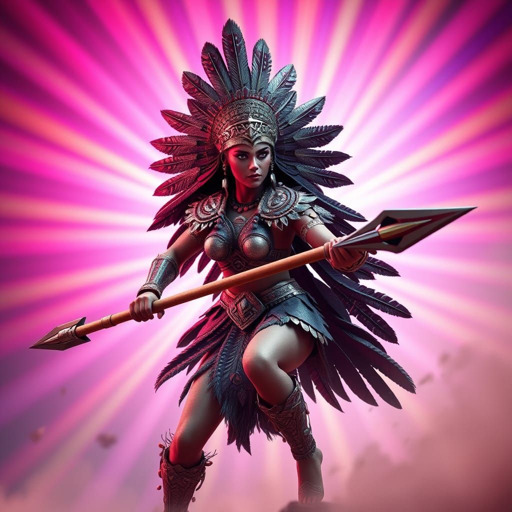 Olmec Warrior in Pixar-Style 3D Digital Art