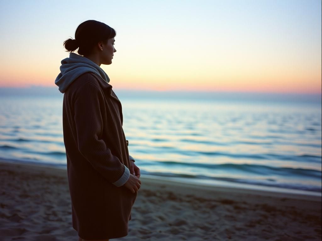 Nostalgic Caspian Sea Sunset: 1990s Style Photograph