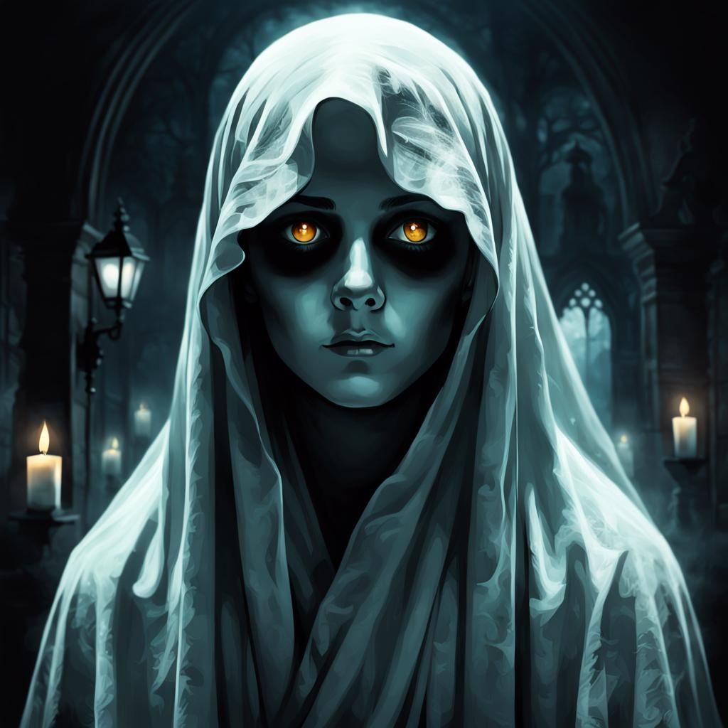 Ethereal Ghostly Figure Appears in Eyes