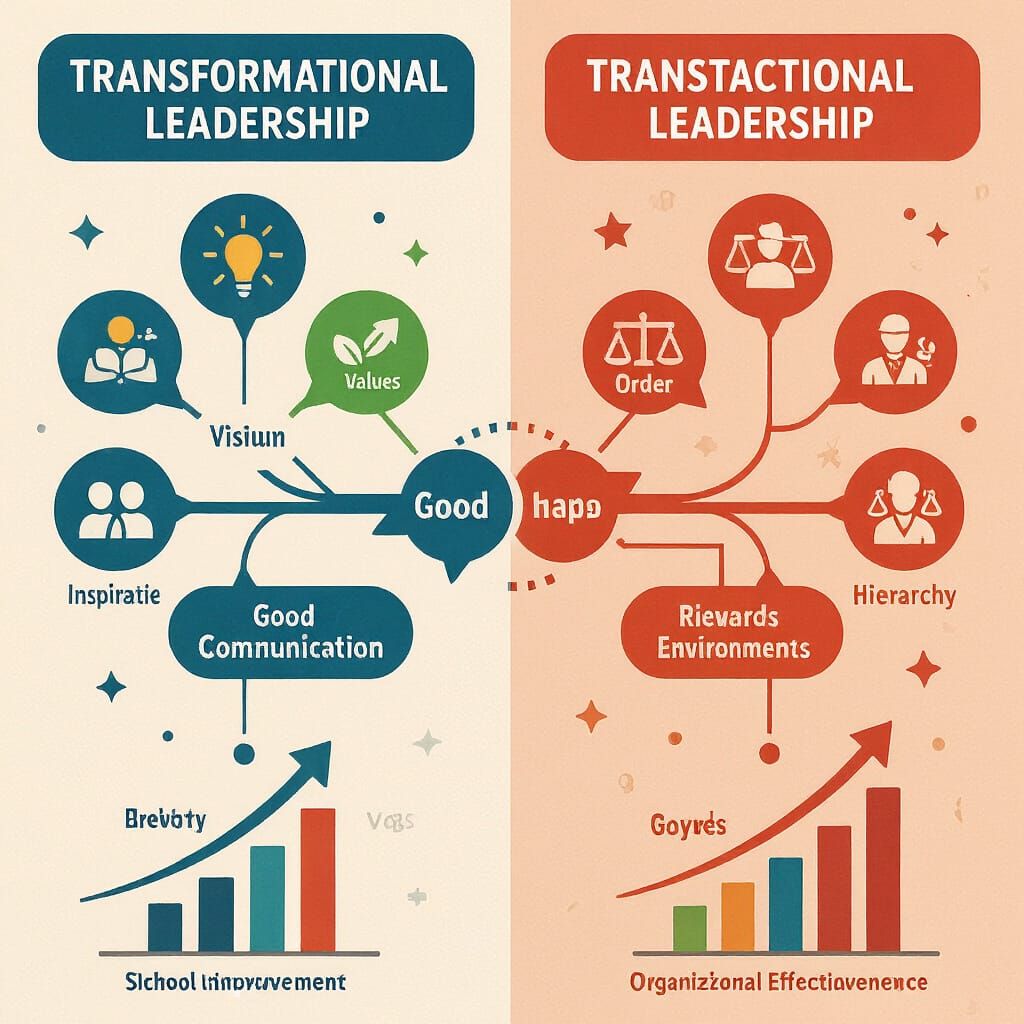 Transformational vs Transactional Leadership Infographic