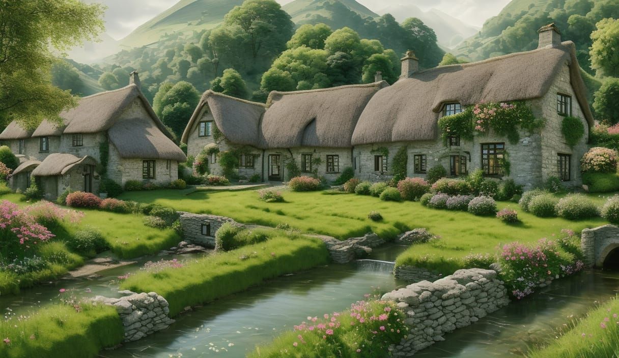 Charming English Village in Rolling Green Valley