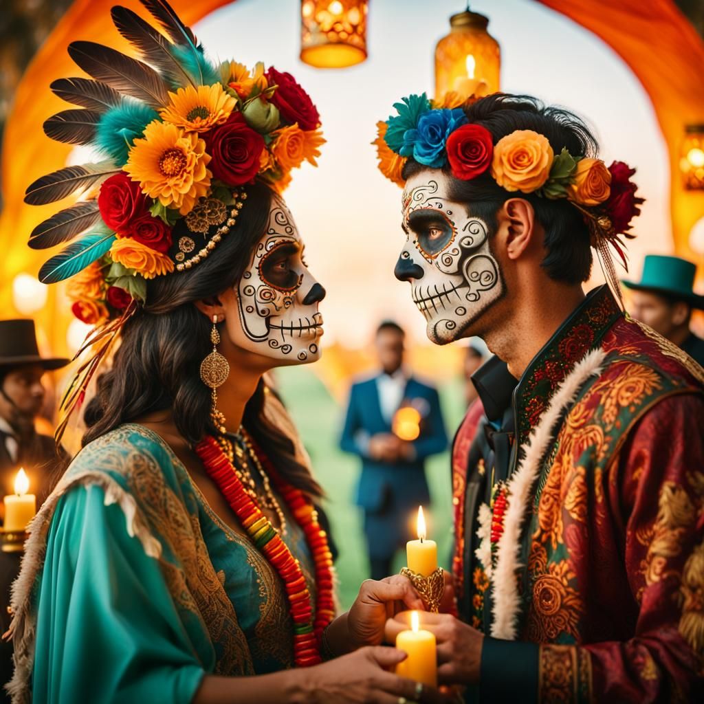 Dia de Los Muertos Wedding in Cinematic Style