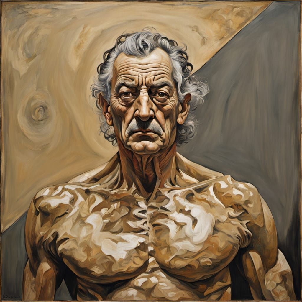 Surreal Strongman Portrait in Vintage Gym