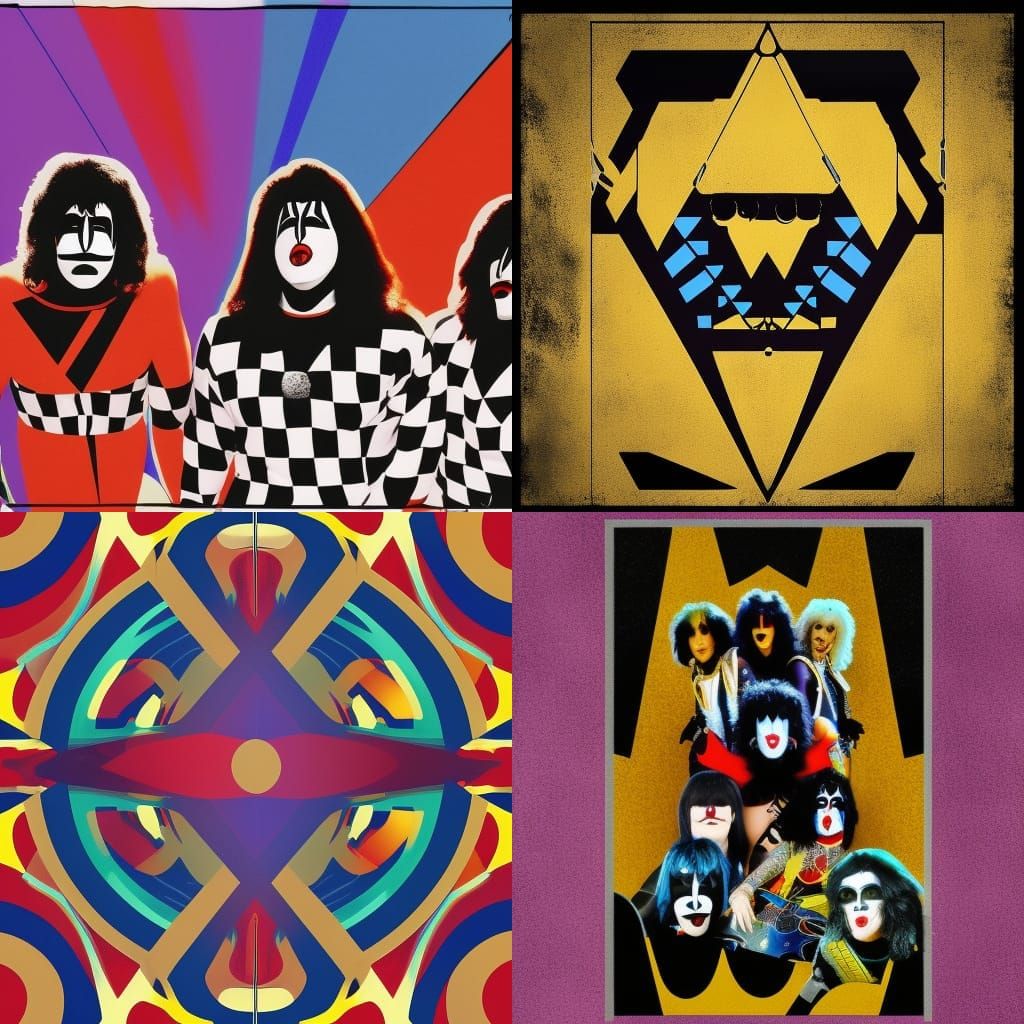 KISS Rock Band in Pop Art Style