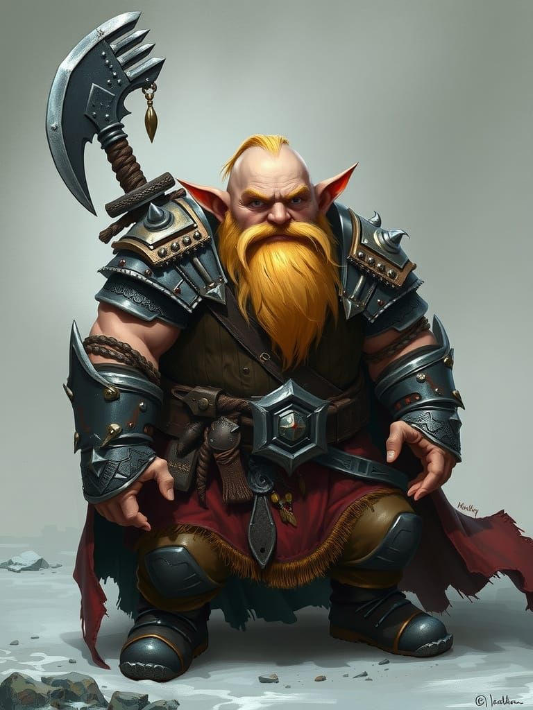 Armored Fantasy Dwarf Warrior