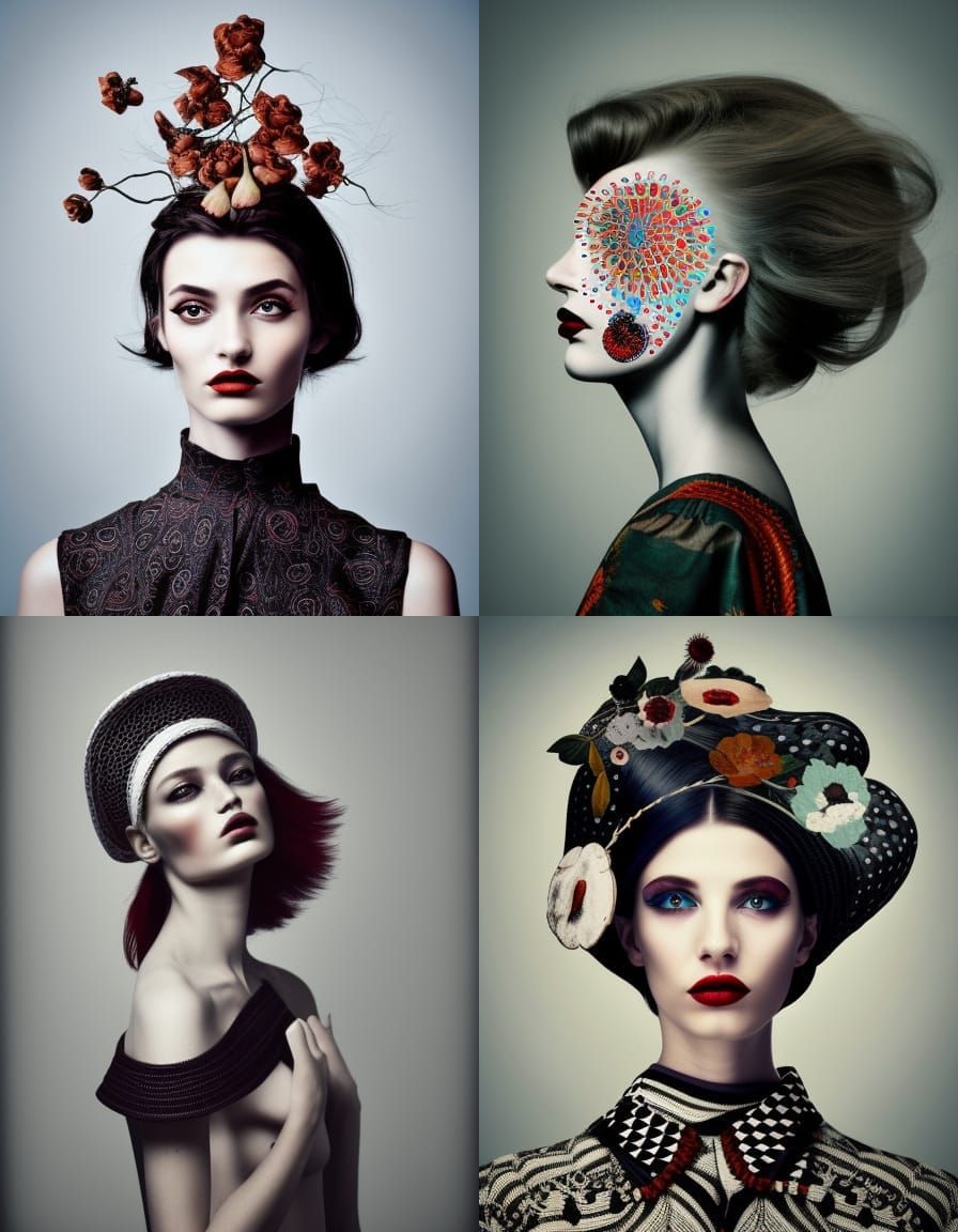 Minimalist Surreal Portrait with Folk Art Vibes