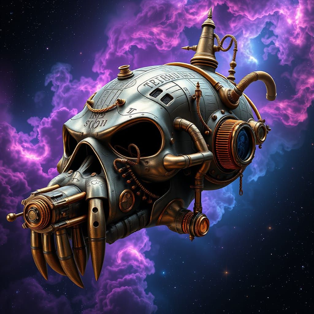 Cyberpunk Steampunk Space Dreadnought Shaped Like a Cthulhu ...