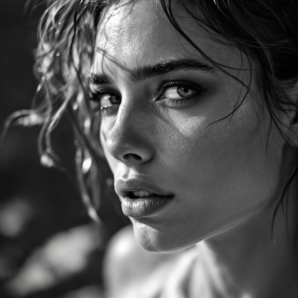 Dramatic Monochrome Portrait of a Yogic Warrior