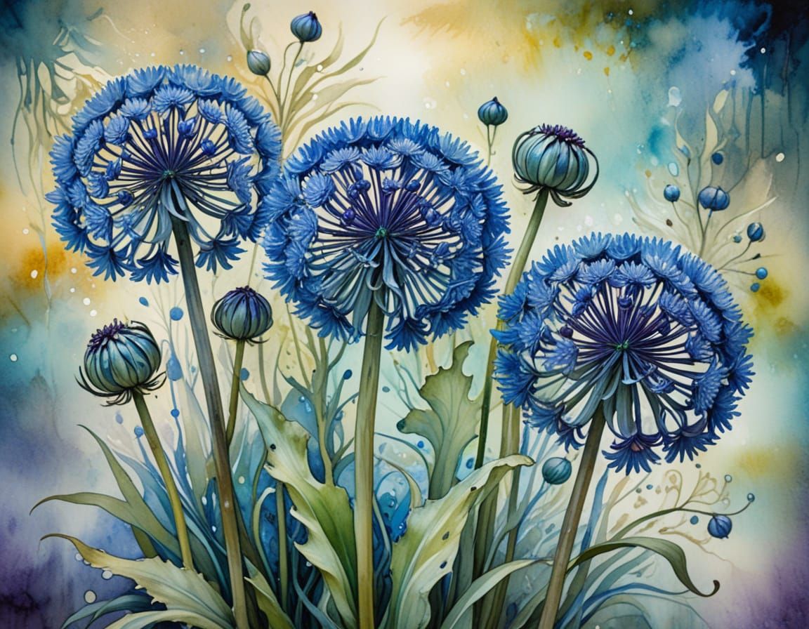 Blue alliums