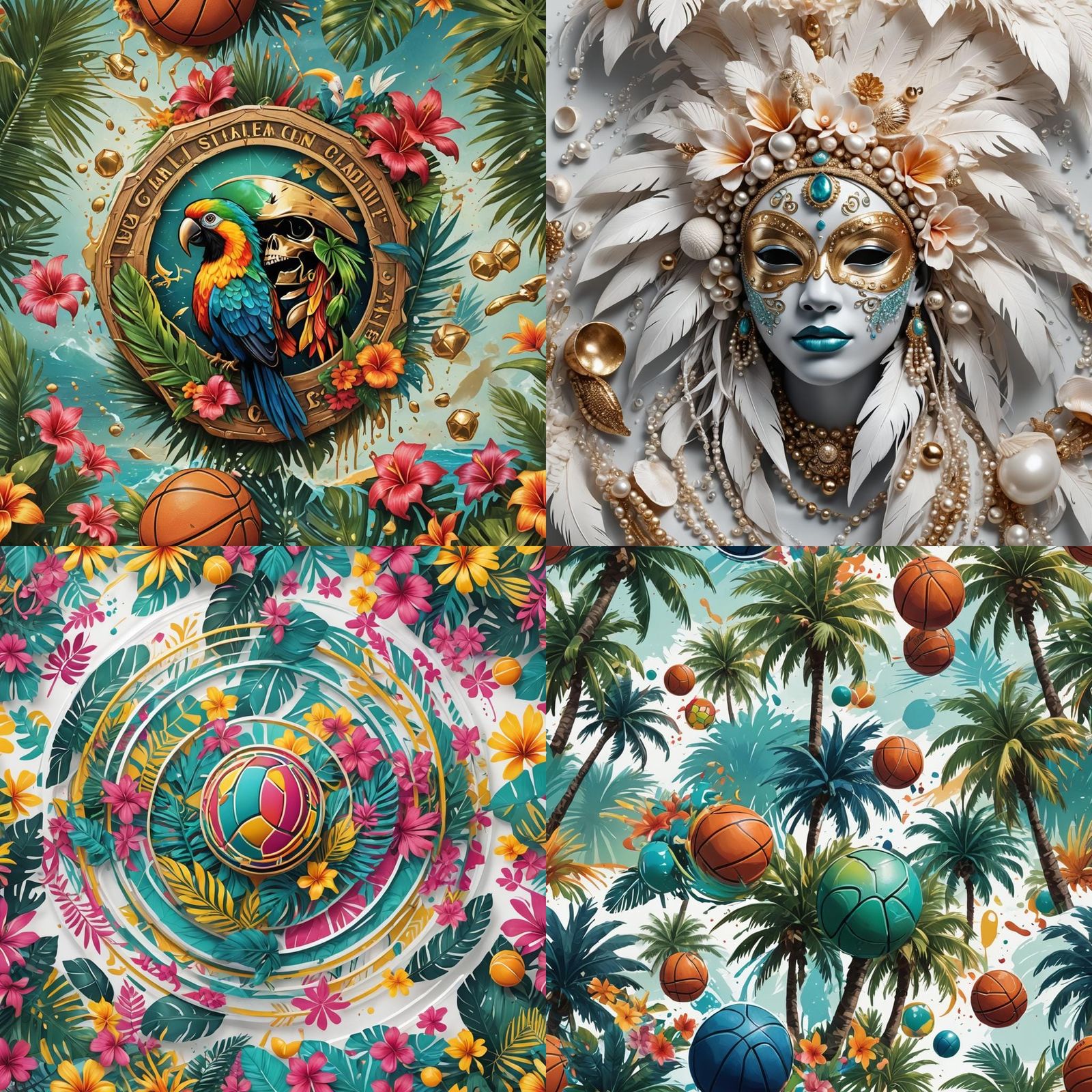 Caribbean Basketball Logo in Splash Art Style