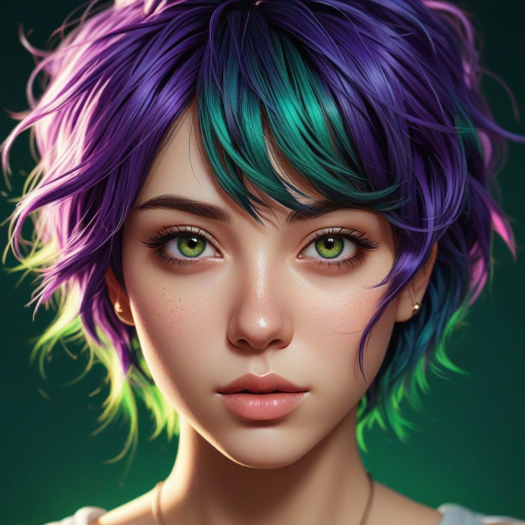 Anime Portrait in Vibrant Cel-Shaded Style