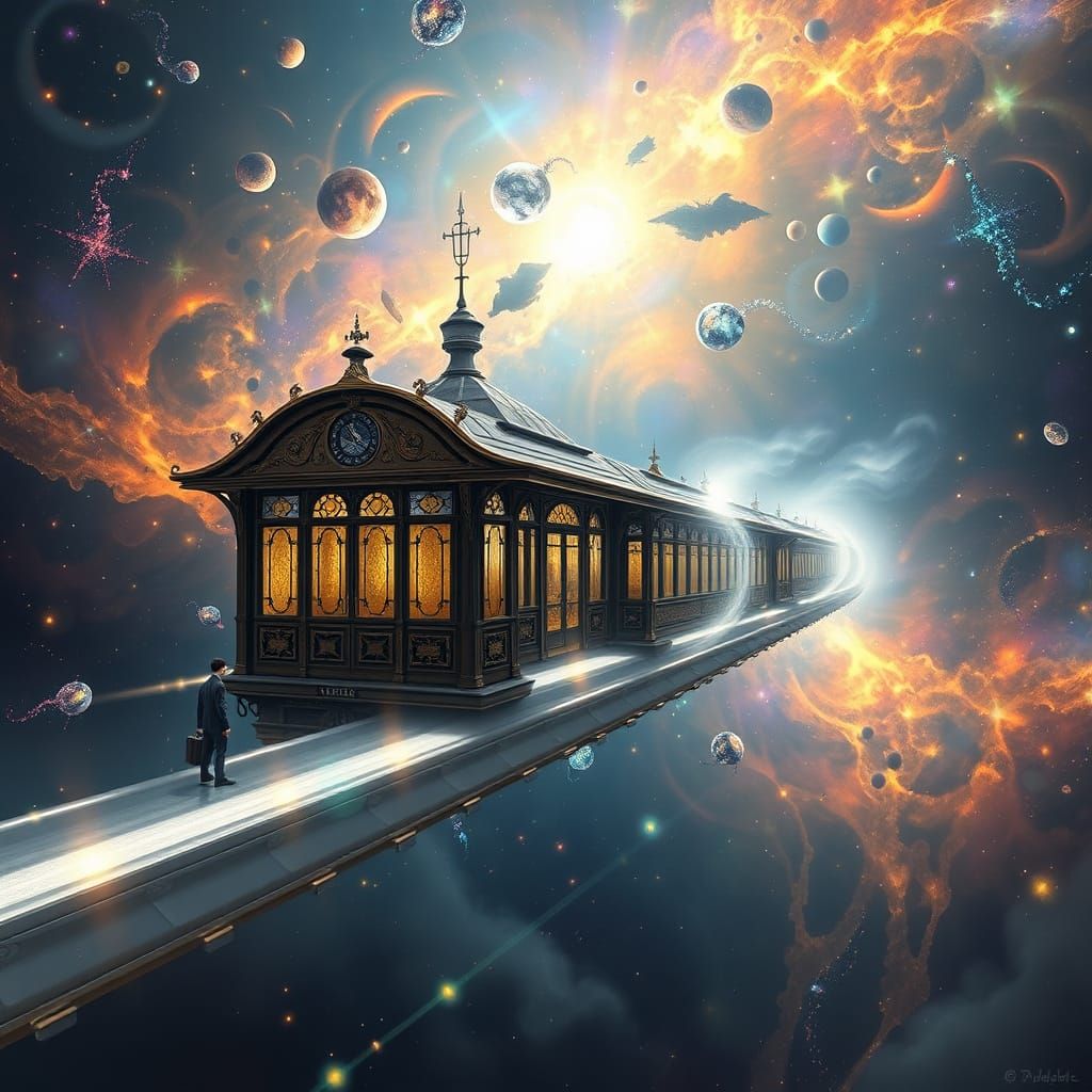 Ornate Train Station in Interdimensional Cosmic Void