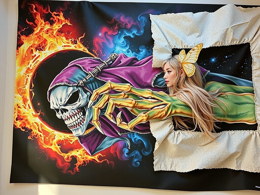 Lady Timpani Gazes at Veiled Harbinger Portrait