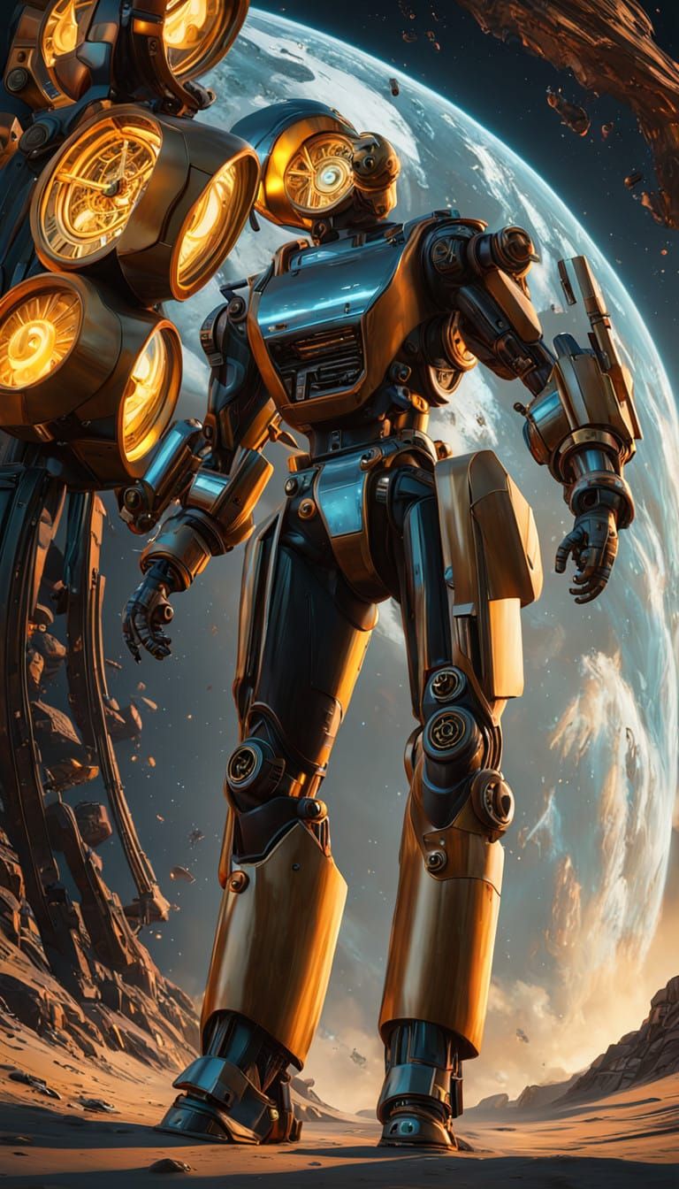 Cyberpunk Goddess of Time and Metal