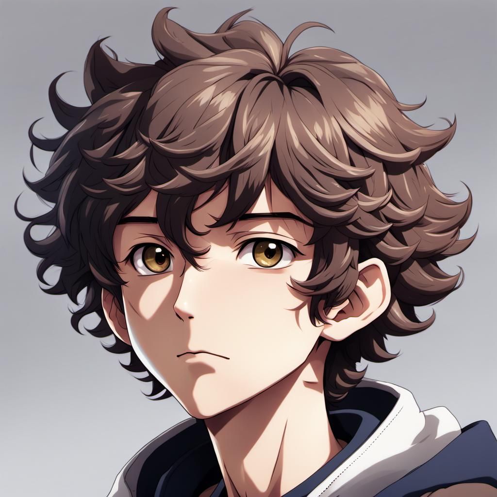 Anime Boy Portrait in Cel-Shaded Style