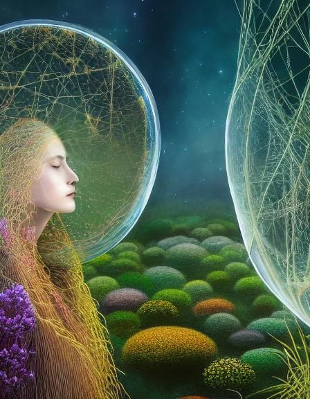 Surreal Reflection in Watercolor Style