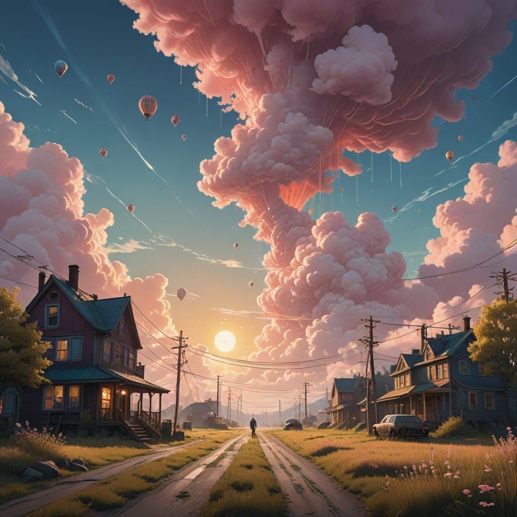 Whimsical Scene of Effervescent Happiness