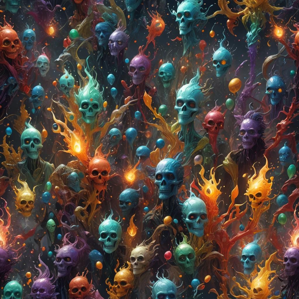 Colorful Spirits as Fantasy Concept Art