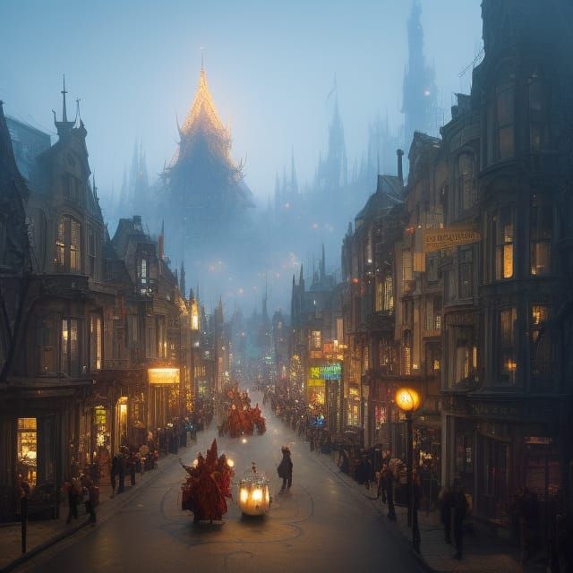 Surreal New Year Parade with Global Illumination