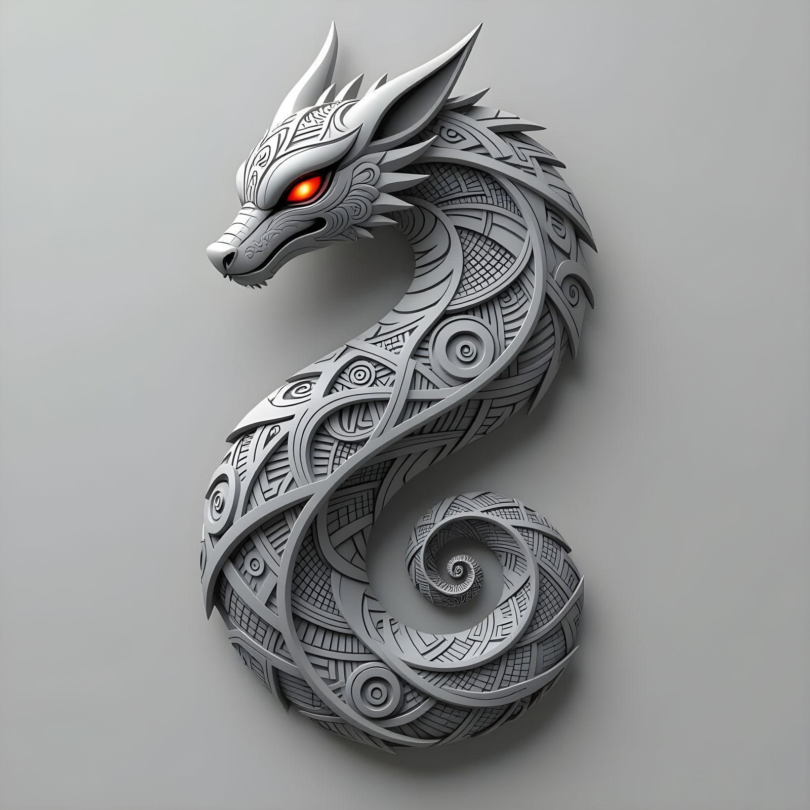 Geometric Mobius Fox Tattoo Design