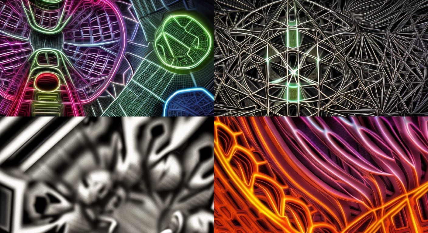 Intricate Neon Hyperatom in Hyperrealistic Style