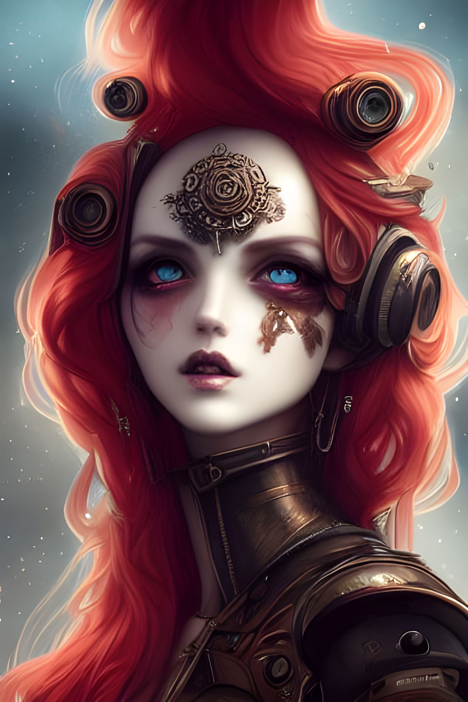 Gothic Steampunk Goddess in Hyper-Detailed Digital Art