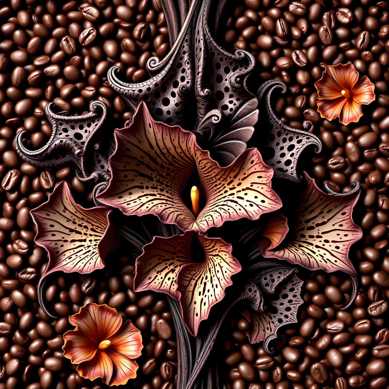 Exquisite Chocolate Ikebana Fractal Flower Arrangement