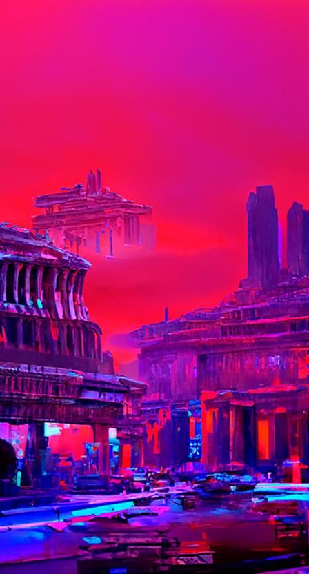 Cyberpunk Ancient Rome: Neon-Lit Future