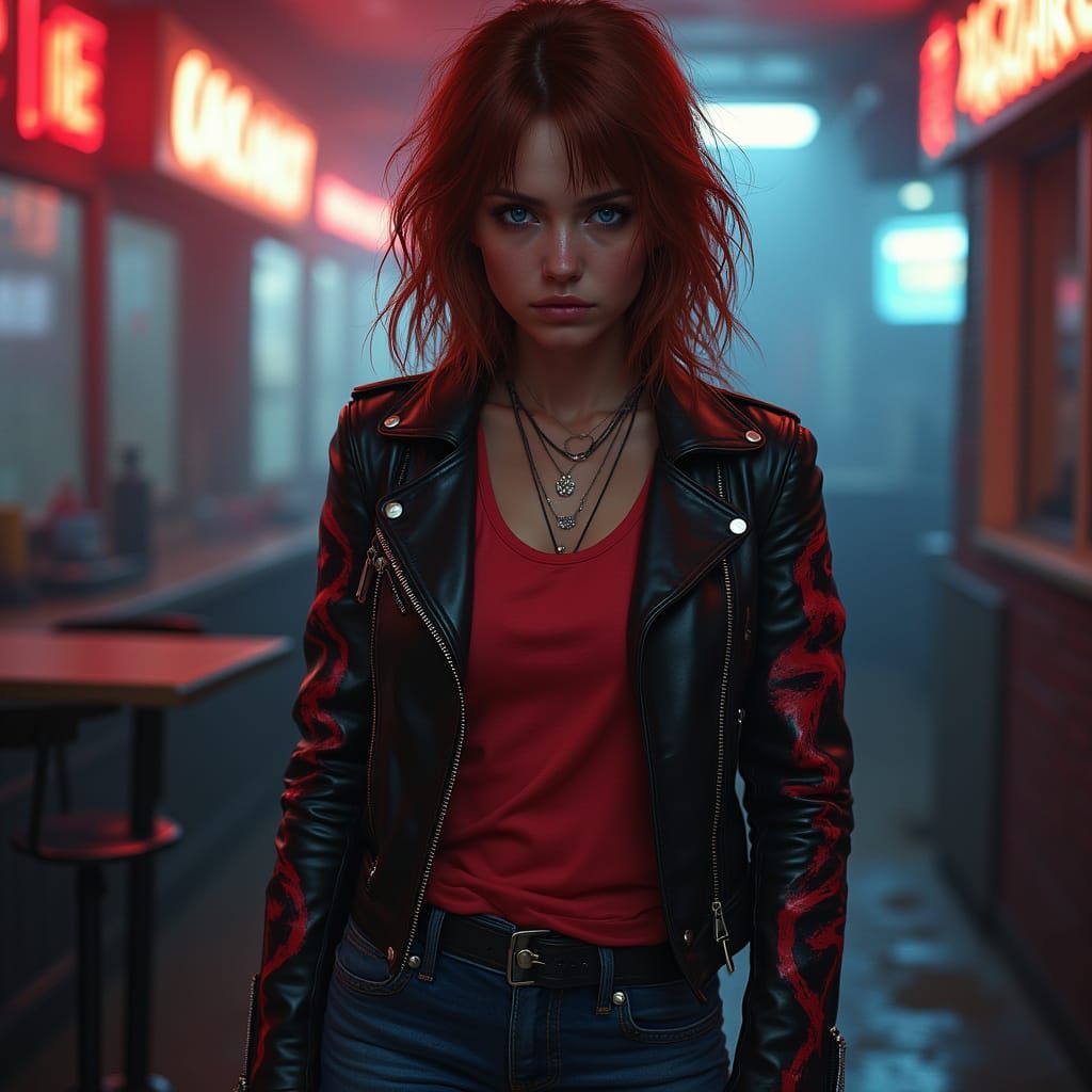 Edgy Woman in Alternative Club Scene